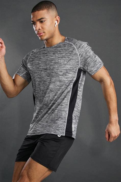 man active gym raglan gym reflective t shirt boohooman uk mens activewear mens workout