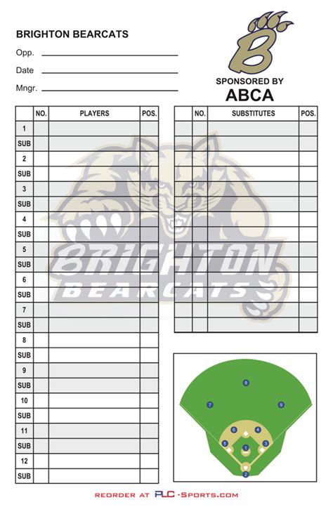 Personalized Baseball And Softball Lineup And Dugout Cards With Your Logo