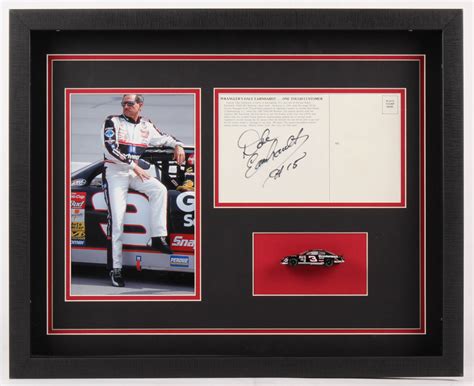 Dale Earnhardt Sr Signed 1775x2175x2 Custom Framed Postcard Display Inscribed 15 With