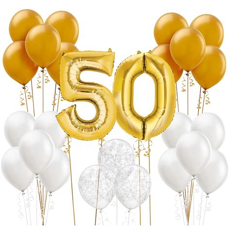 6 X 50th Birthday Clear Balloons Pink And Gold Party Decorations Age 50