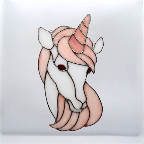 Excited To Share This Item From My Etsy Shop Unicorn Stained Glass Art Unicorn Head Art For
