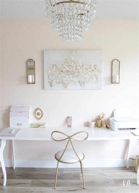 Updated Glam Office Reveal With Blush Pink Walls 7 Summer Adams