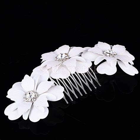 Diamante Alloy Crystal Flower Wedding Bridal Hair Jewelry Hair Combs
