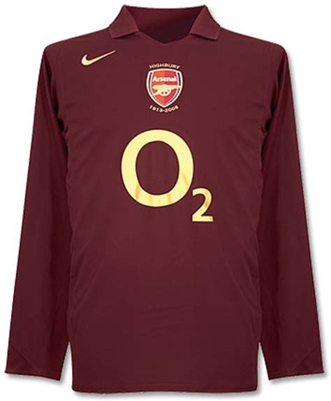Arsenal Shirts 2006 Home Retro Long Sleeve Football Shirt Picture