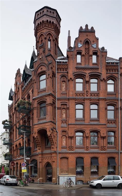 Brick Gothic Revival Apartment Building In Hannover Germany Building