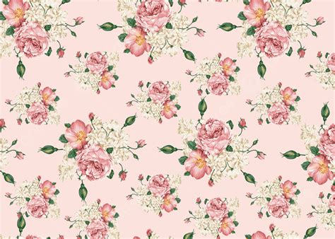 Seamless Vintage Pink Flower Background Desktop Wallpaper Wallpaper
