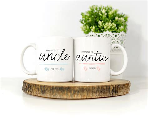 Promoted To New Auntie And Uncle Mug Auntie And Uncle Gift Etsy Uk
