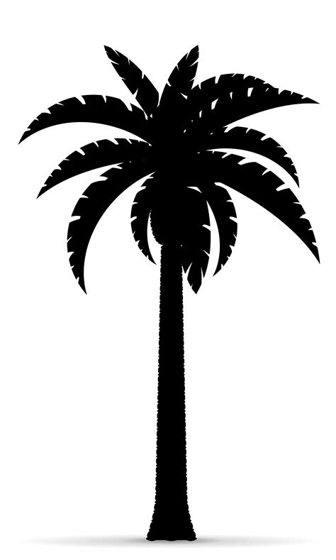Palm Tree Black Outline Silhouette Vector Illustration 542004 Vector