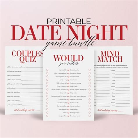 Couples Games Printable Date Night Games For Adults Couples Etsy