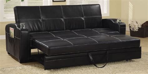 Black Leather Sleeper Couch