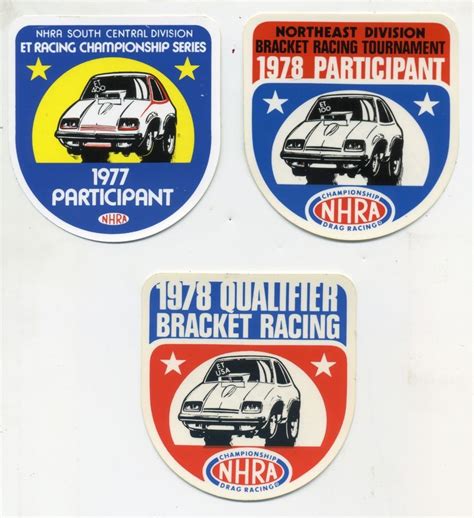 Lot Of 3 Vtg Original Nhra Drag Racing Sticker Decals 70s Hot Rod