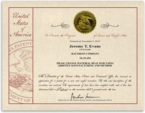 10 Millionth Patent Certificate Paper