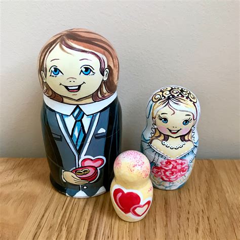 wedding custom nesting doll creative wedding treasure etsy