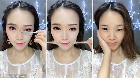Make Up Transformation Trend Sweeping China Before And After Pictures Daily Mail Online