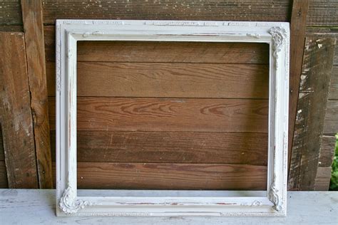 Large Antique White Distressed Frame Ornate And Super