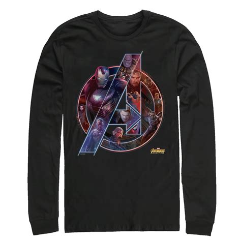 Marvel Mens Avengers Infinity War Logo Long Sleeve T Shirt