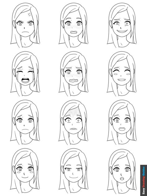 How To Draw Anime And Manga Facial Expressions Easy Step By Step Tutorial