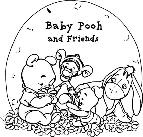 Winnie The Pooh And Friends Coloring Page Scenery Mountains