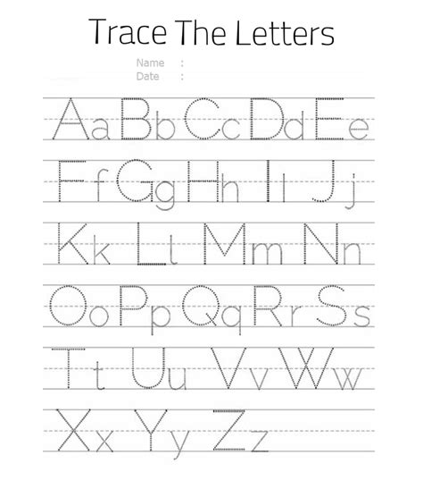 10 Best Free Printable Alphabet Tracing Letters