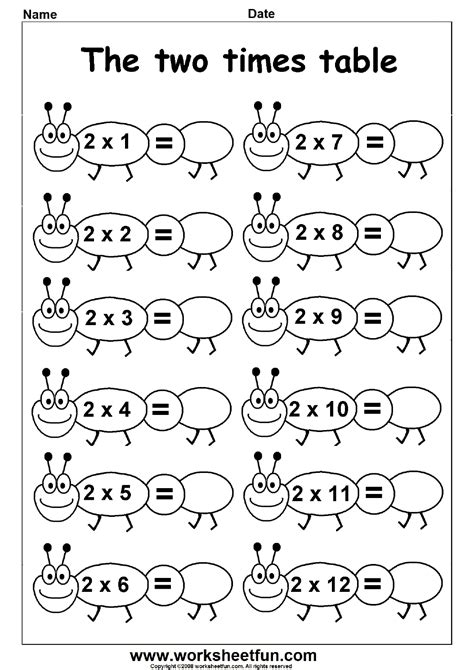 Multiplication Worksheets 2 3 4 5 | Times Tables Worksheets