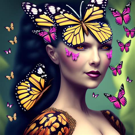 Butterfly Woman Generative Ai Illustration Digital Art By Miroslav