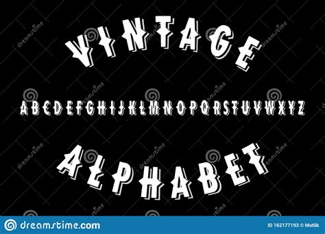 Simple Vintage Font Of The English Alphabet Stock Vector Illustration