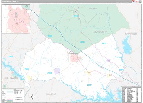 Newberry County Sc Wall Map Premium Style By Marketmaps Mapsales