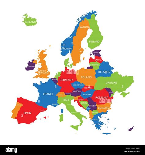Vector Illustration Europe Map Isolated On White Background European