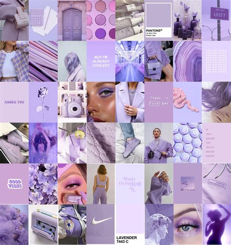 Lİlac Pastel Purple Wall Collage Kit Aesthetic Purple Walls Purple