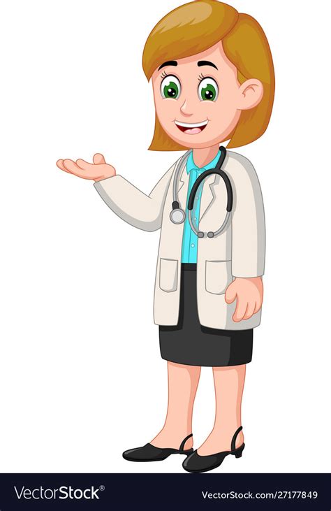 Funny Doctor In White Uniform With Stethoscope Vector Image