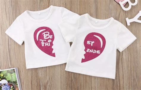 Baby Girls Toddler Best Friends Disney Shirt Twins Sisters Matching Tee