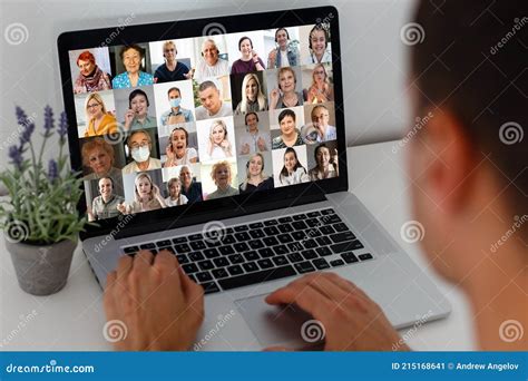 Group Friends Video Chat Connection Concept Editorial Photo Image Of