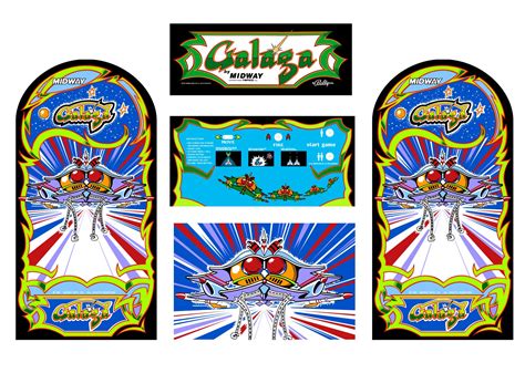 Galaga Arcade Cabinet Graphics For Reproduction Marquee Cpo Etsy