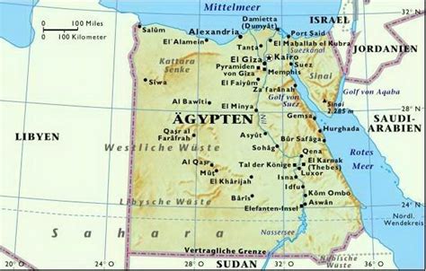 Karten Von Ägypten Mit Straßenkarte Und Sehenswürdigkeiten