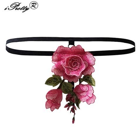 Ishine Sexy Women Panties Rose Flower Embroidery G String Low Waist