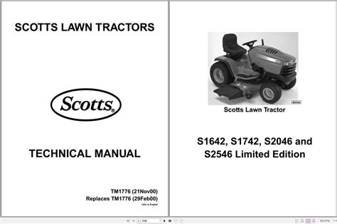 John Deere Agricultural Scotts Lawn Tractors S1642 S1742 S2046 S2546