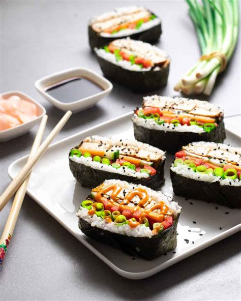 Vegan Sushi Sandwiches - How to Make Onigirazu - Delicious Plants