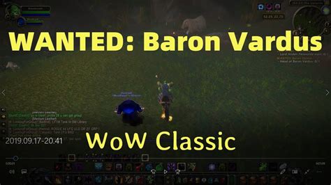 Wow Classic Wanted Baron Vardus Youtube