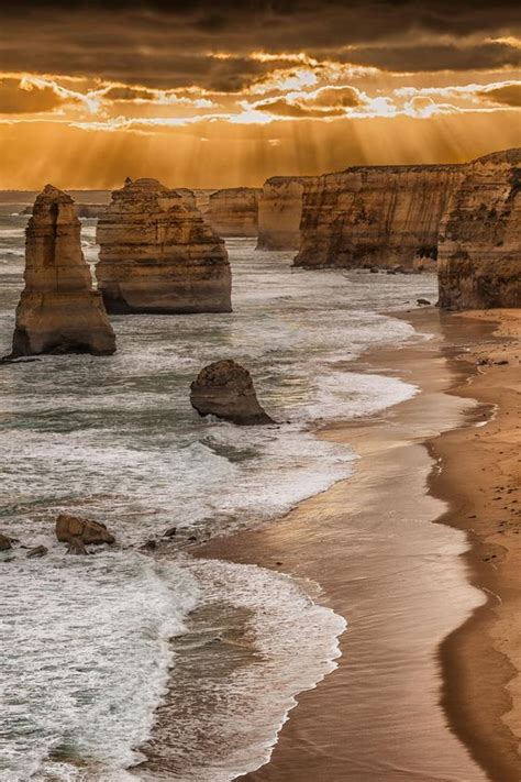 The Twelve Apostles Is A Collection Of Limestone Stacks Off The Shore