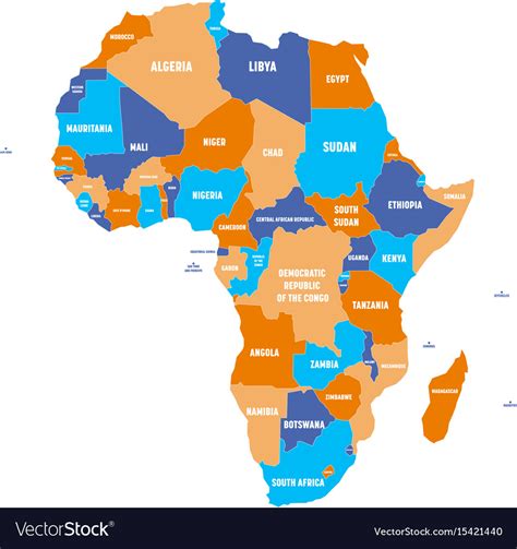 Size of some images is greater than 5 or 10 mb. Multicolored political map of africa continent Vector Image