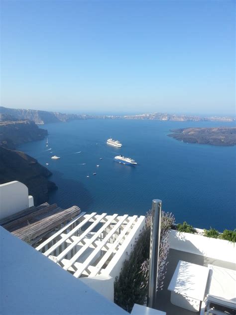 Free Photo Balcony With View Santorini Balcony Greece Greek