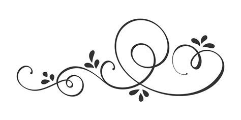 Vector Hand Drawn Calligraphic Spring Flourish Design Elements Floral