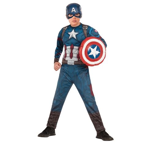 תחפושת קפטן אמריקה שרירי עם מגן מתנפח לילדים פורים רוביס צעצועי מורן
