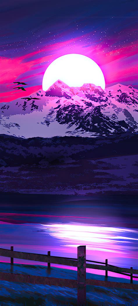 1080x2400 Resolution Mountains Sunrise Nepal Illustration 1080x2400
