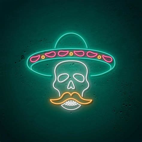 Skull Neon Sign Glowing Neon Design For Day Of The Dead 8285667 Vector