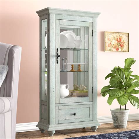 Tower City Base Lighted Curio Cabinet And Reviews Birch Lane