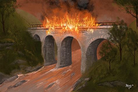 Burning Bridge By 00maria00 On Deviantart