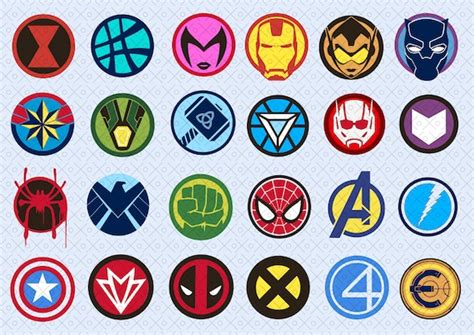 Marvel Superhero Logos Colour Svg Eps Png Etsy Uk