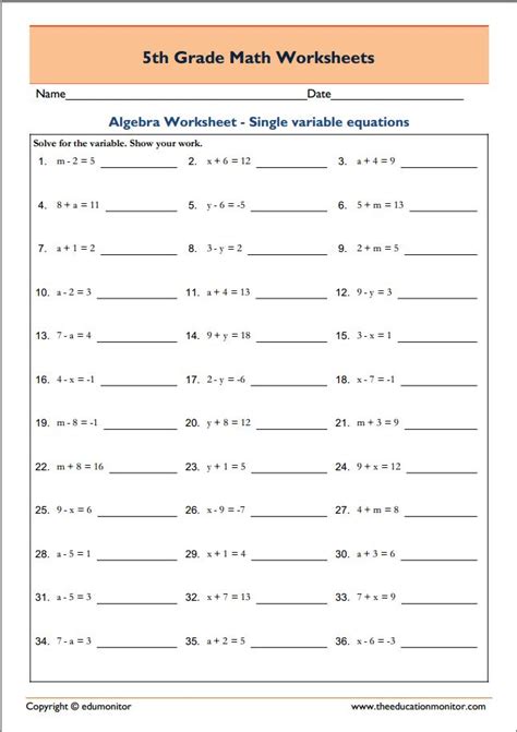 This coloring math worksheet gives your child practice finding 1 more and 1 less than numbers up to 20. Free Printable Worksheets for 5th Grade