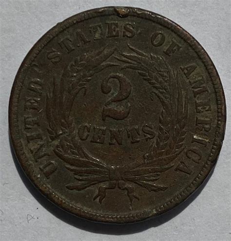 1864 United States Of America 2 Cents M J Hughes Coins